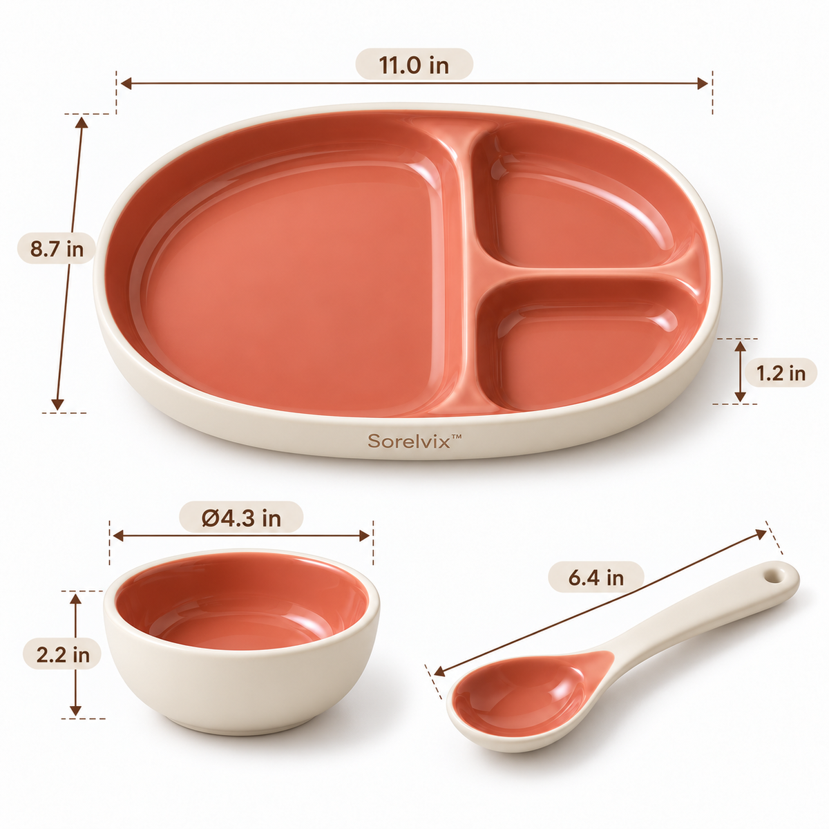 Sorelvix™ Terra Trio Divided Dinner Set
