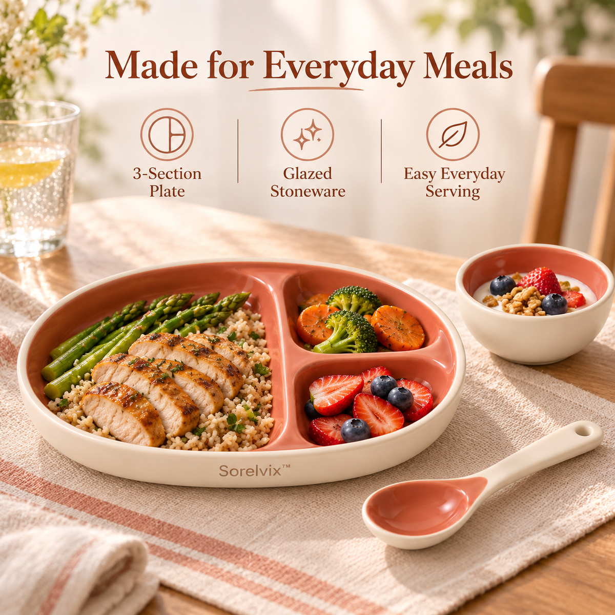 Sorelvix™ Terra Trio Divided Dinner Set