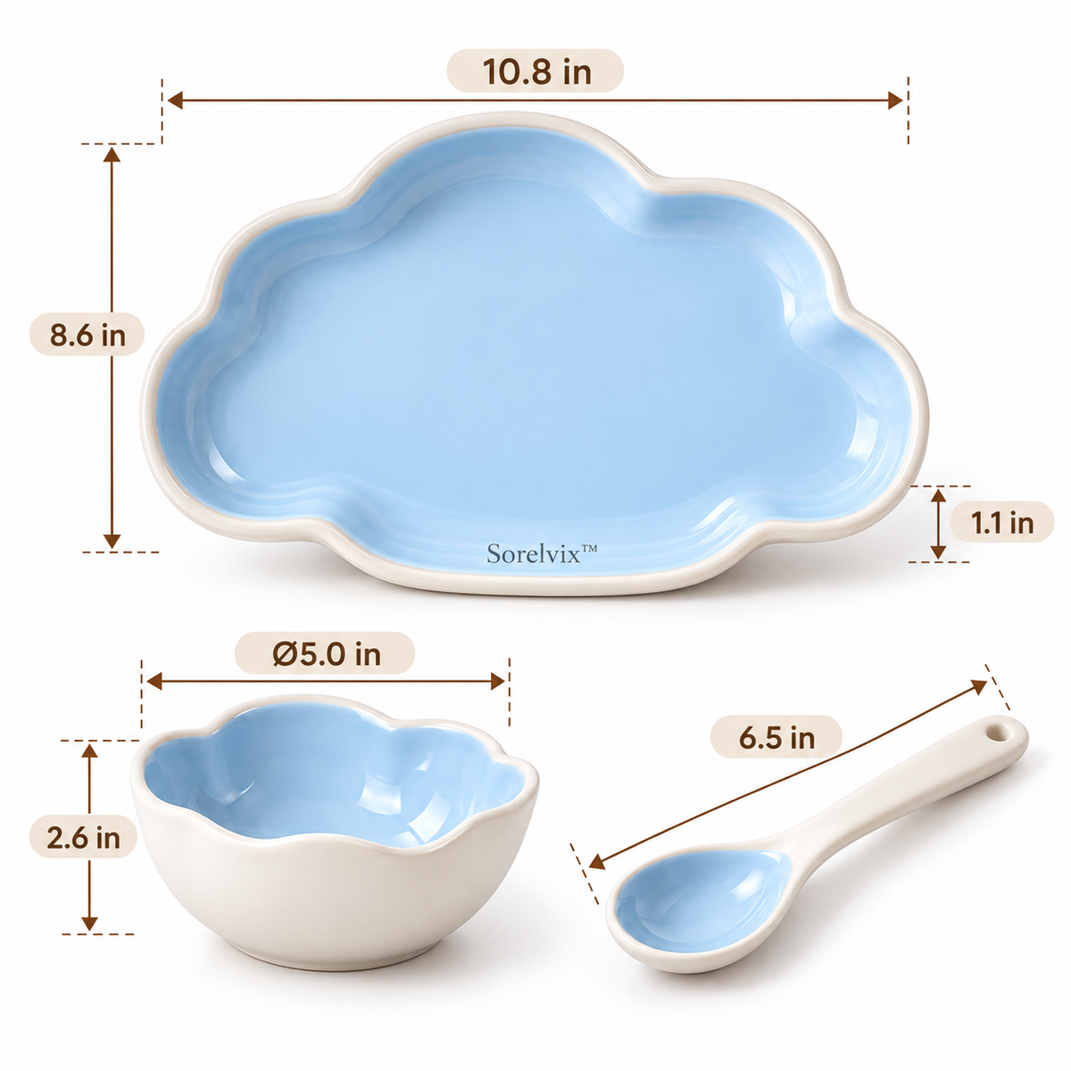 Sorelvix™ Cloudline Blue Dinnerware Set
