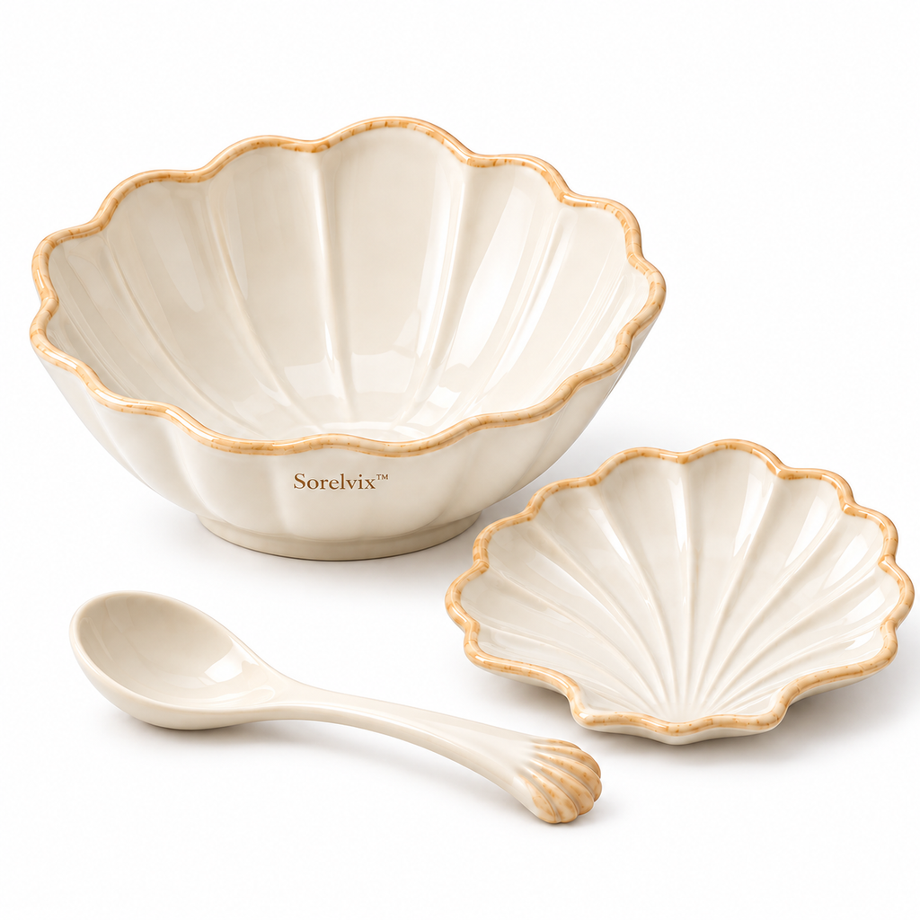 Sorelvix™ Shellcrest Ivory Dinnerware Set
