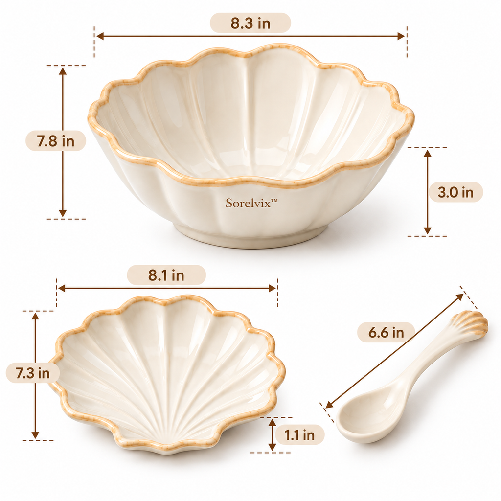 Sorelvix™ Shellcrest Ivory Dinnerware Set