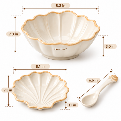 Sorelvix™ Shellcrest Ivory Dinnerware Set