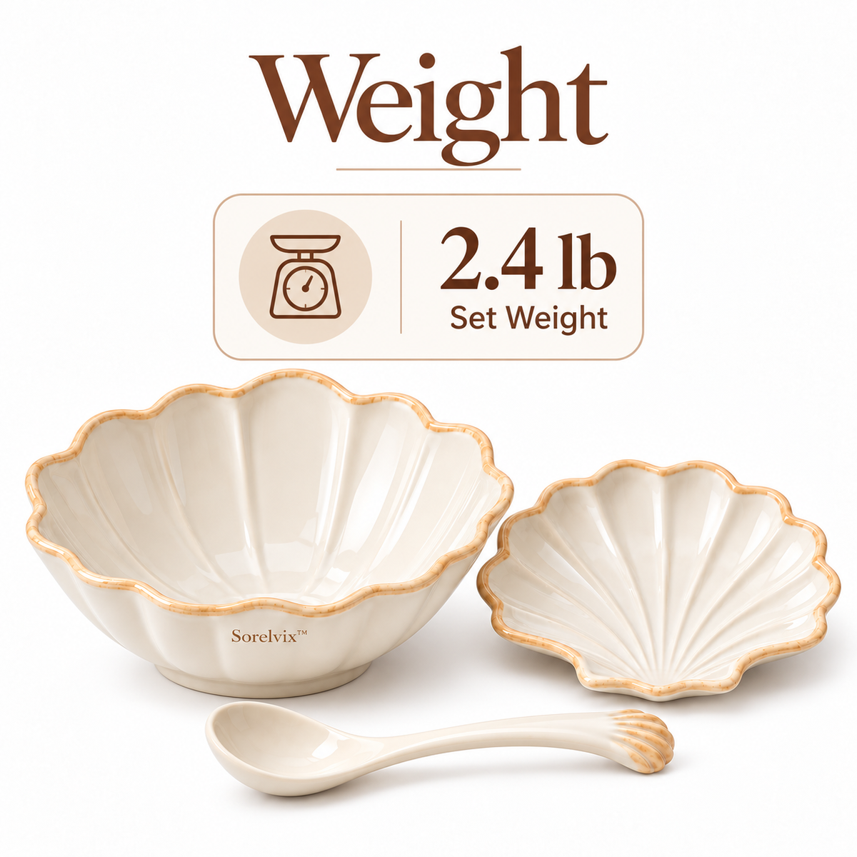 Sorelvix™ Shellcrest Ivory Dinnerware Set