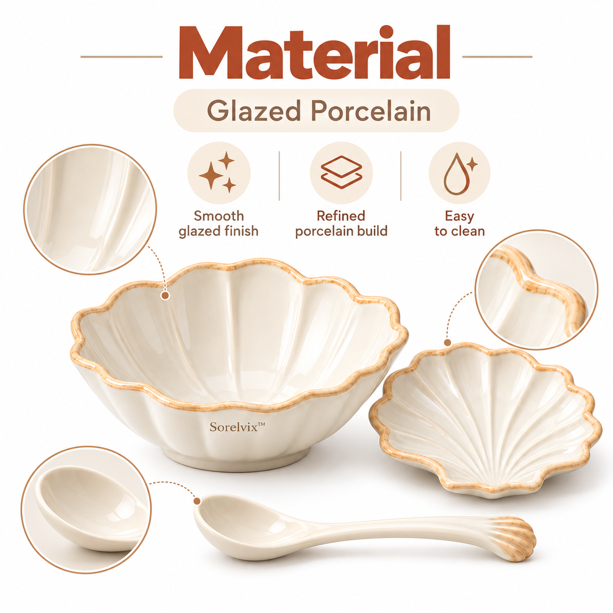 Sorelvix™ Shellcrest Ivory Dinnerware Set