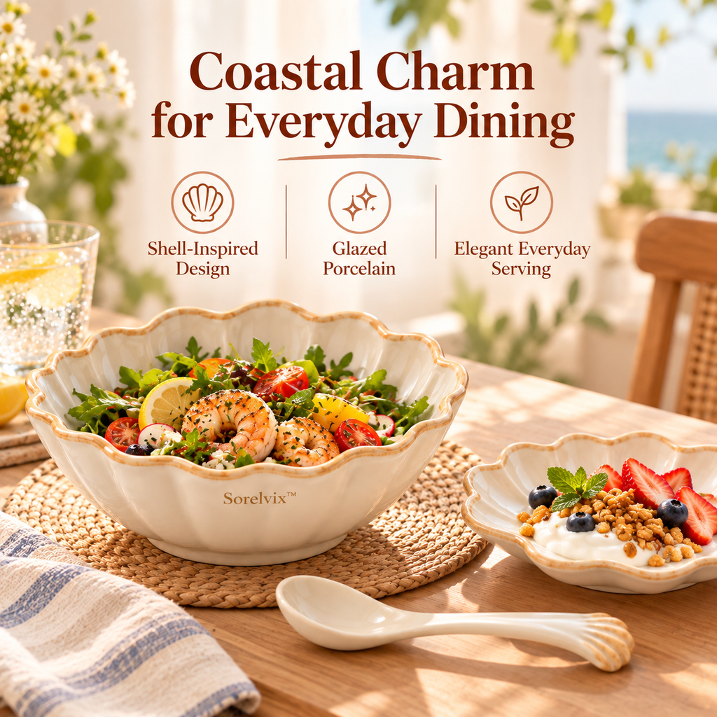 Sorelvix™ Shellcrest Ivory Dinnerware Set