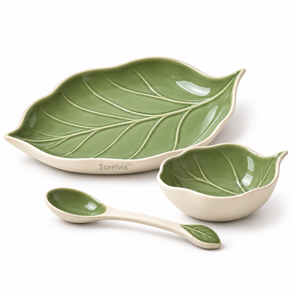 Sorelvix™ Sage Leaf Serving Set