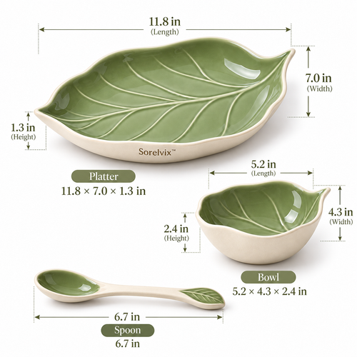 Sorelvix™ Sage Leaf Serving Set