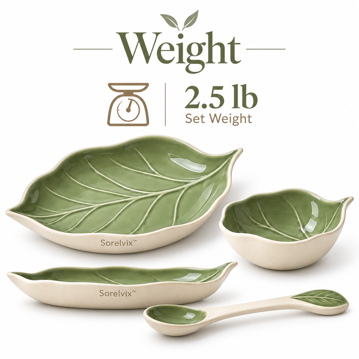 Sorelvix™ Sage Leaf Serving Set