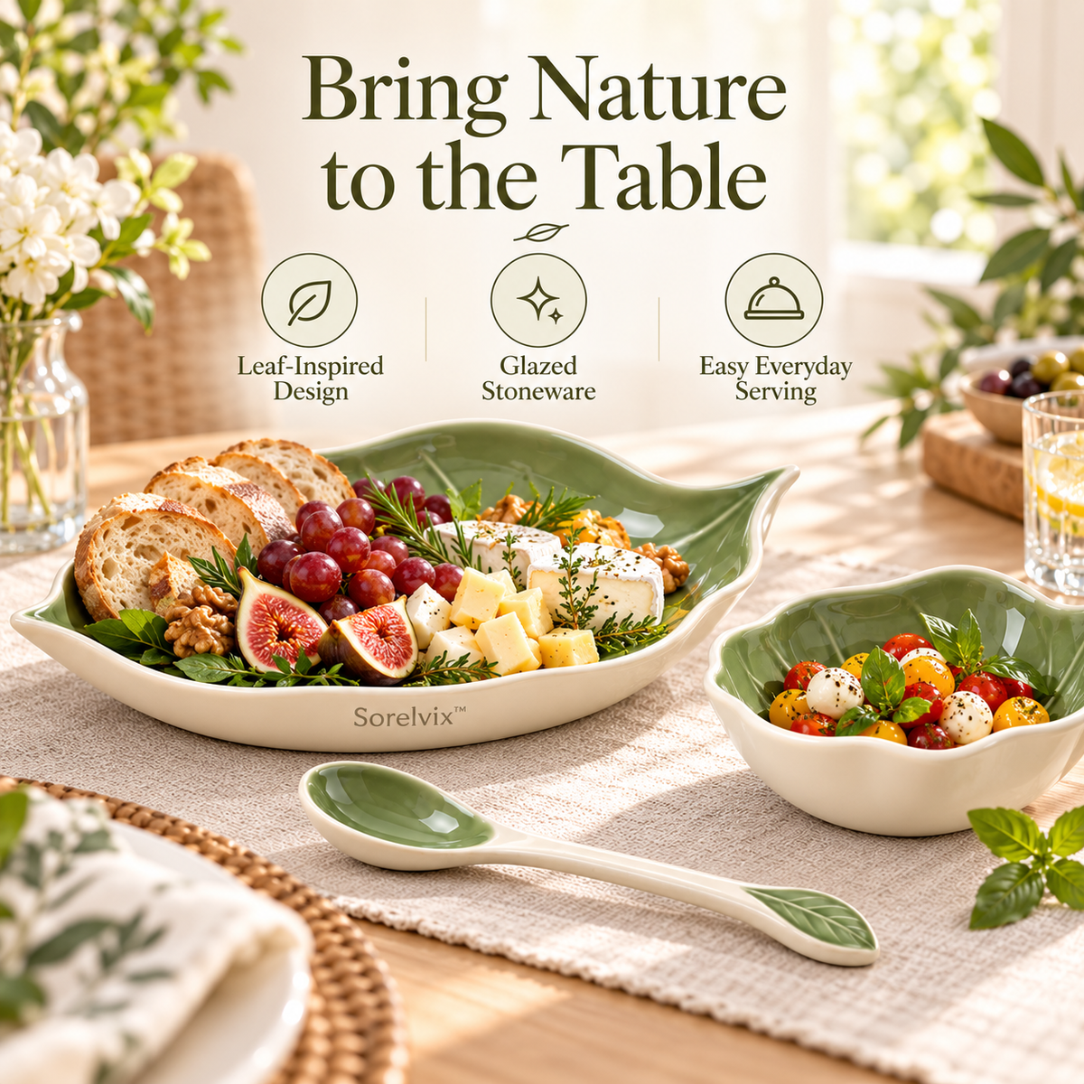 Sorelvix™ Sage Leaf Serving Set