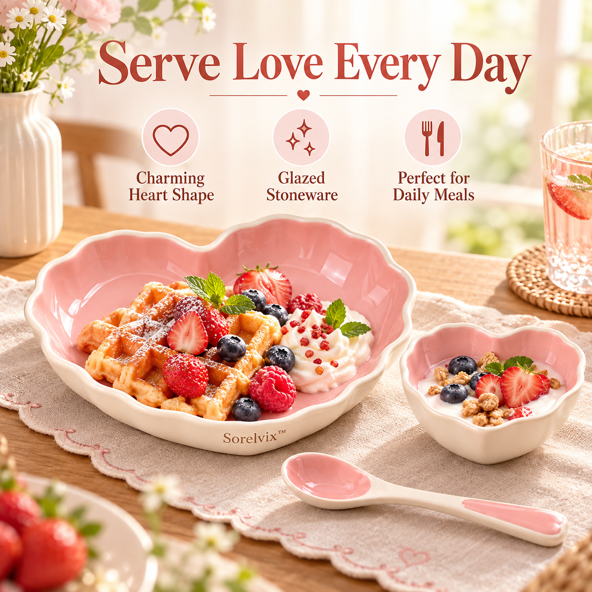 Sorelvix™ Blush Heart Dinnerware Set