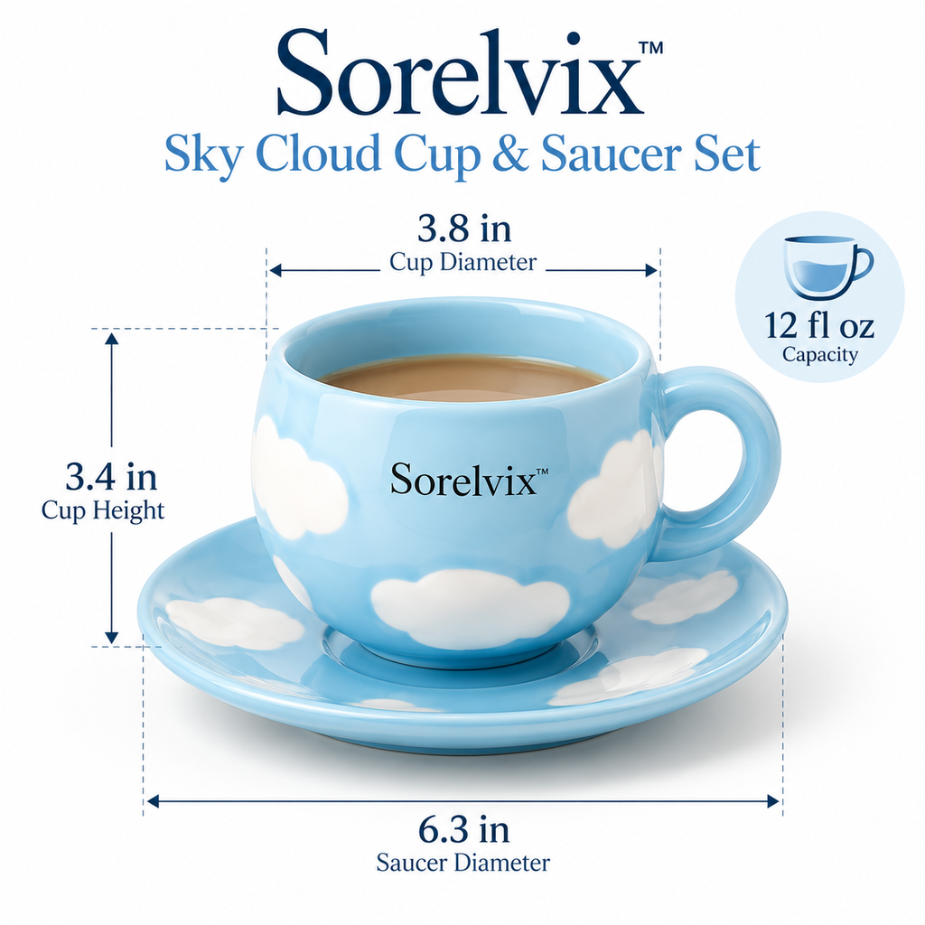 Sorelvix™ Sky Cloud Cup & Saucer Set