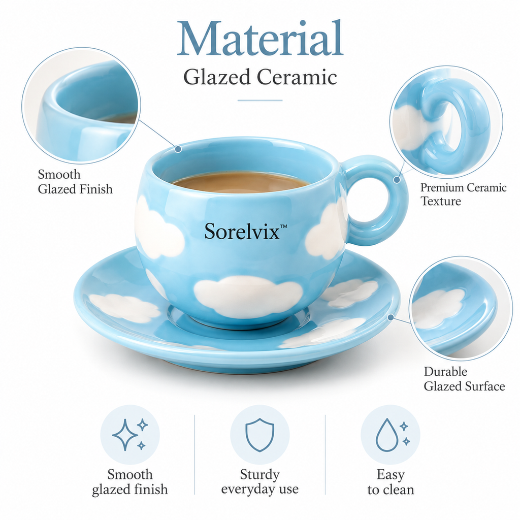Sorelvix™ Sky Cloud Cup & Saucer Set