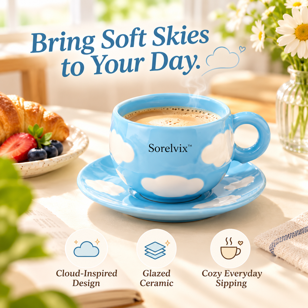 Sorelvix™ Sky Cloud Cup & Saucer Set
