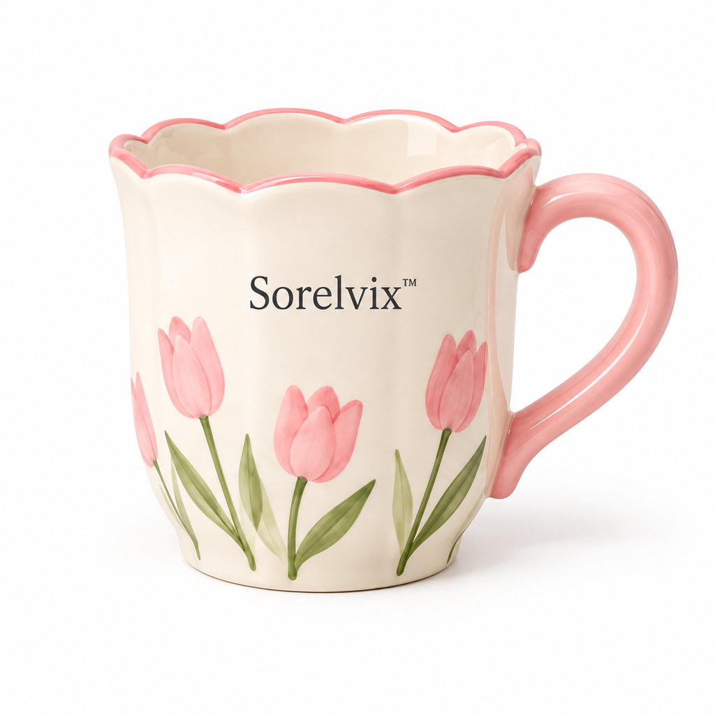 Sorelvix™ Blush Tulip Scallop Mug