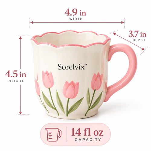 Sorelvix™ Blush Tulip Scallop Mug