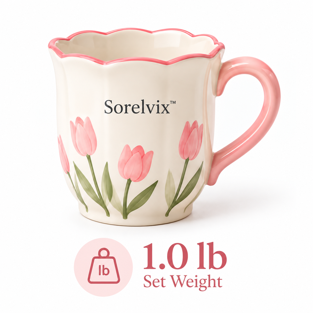 Sorelvix™ Blush Tulip Scallop Mug
