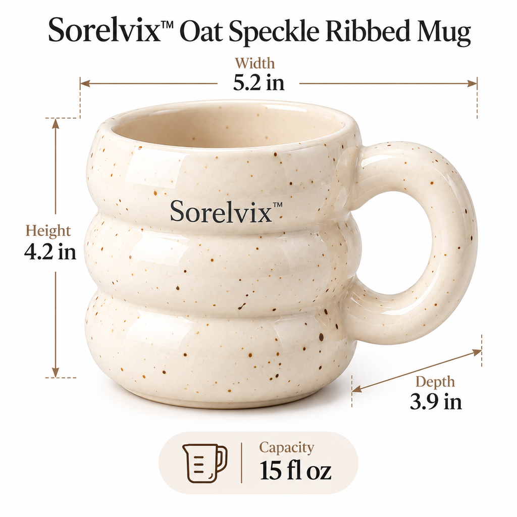 Sorelvix™ Oat Speckle Ribbed Mug