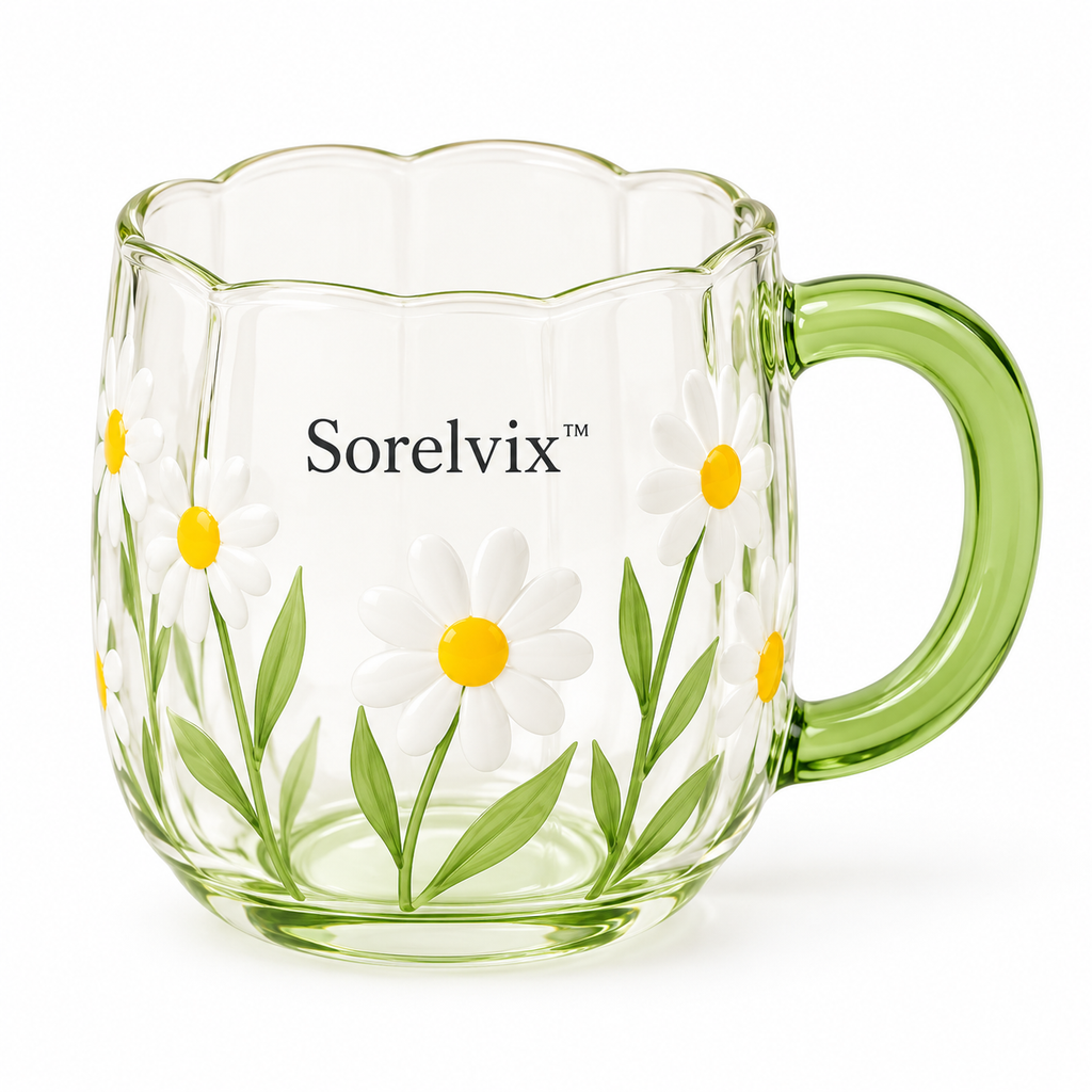 Sorelvix™ Daisy Meadow Glass Mug