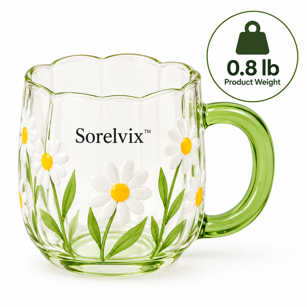 Sorelvix™ Daisy Meadow Glass Mug