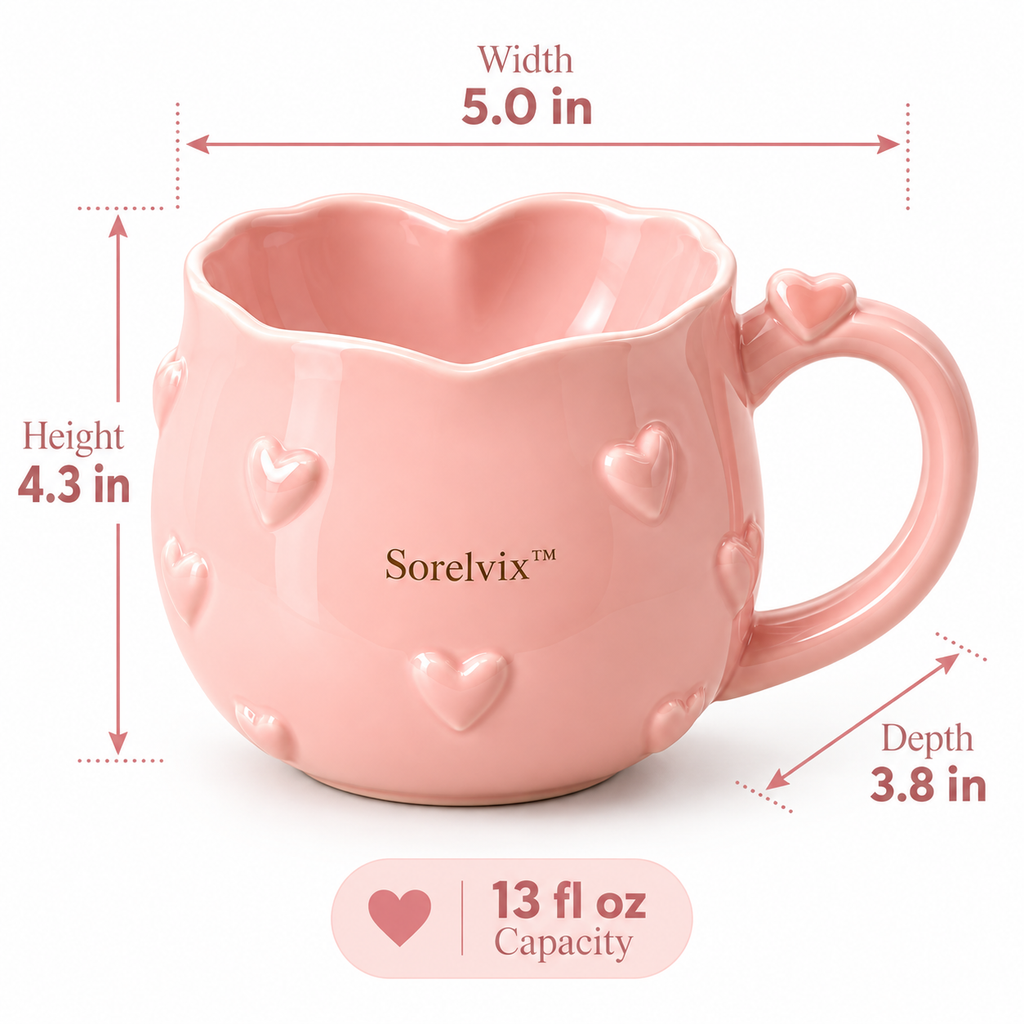 Sorelvix™ Blush Heart Ceramic Mug