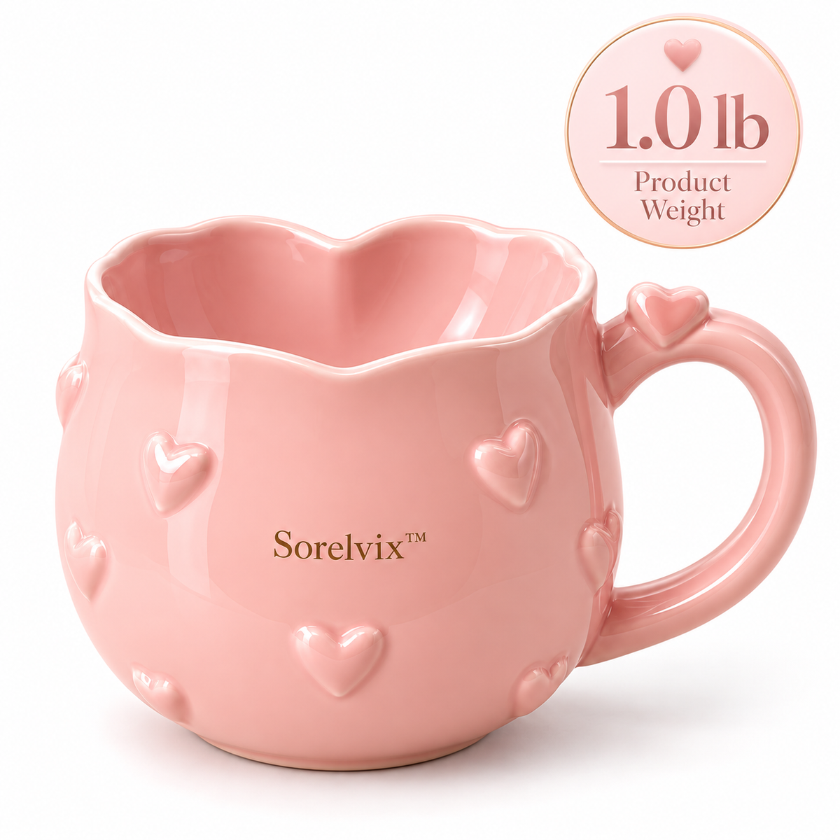 Sorelvix™ Blush Heart Ceramic Mug