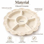 Sorelvix™ Ivory Lace Divided Serving Platter