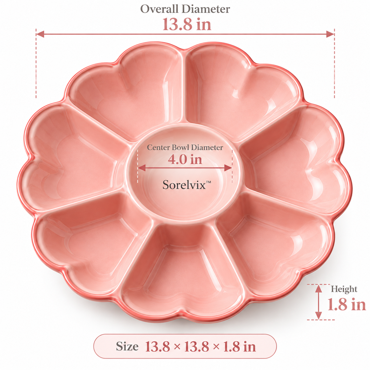 Sorelvix™ Blush Bloom Divided Serving Platter