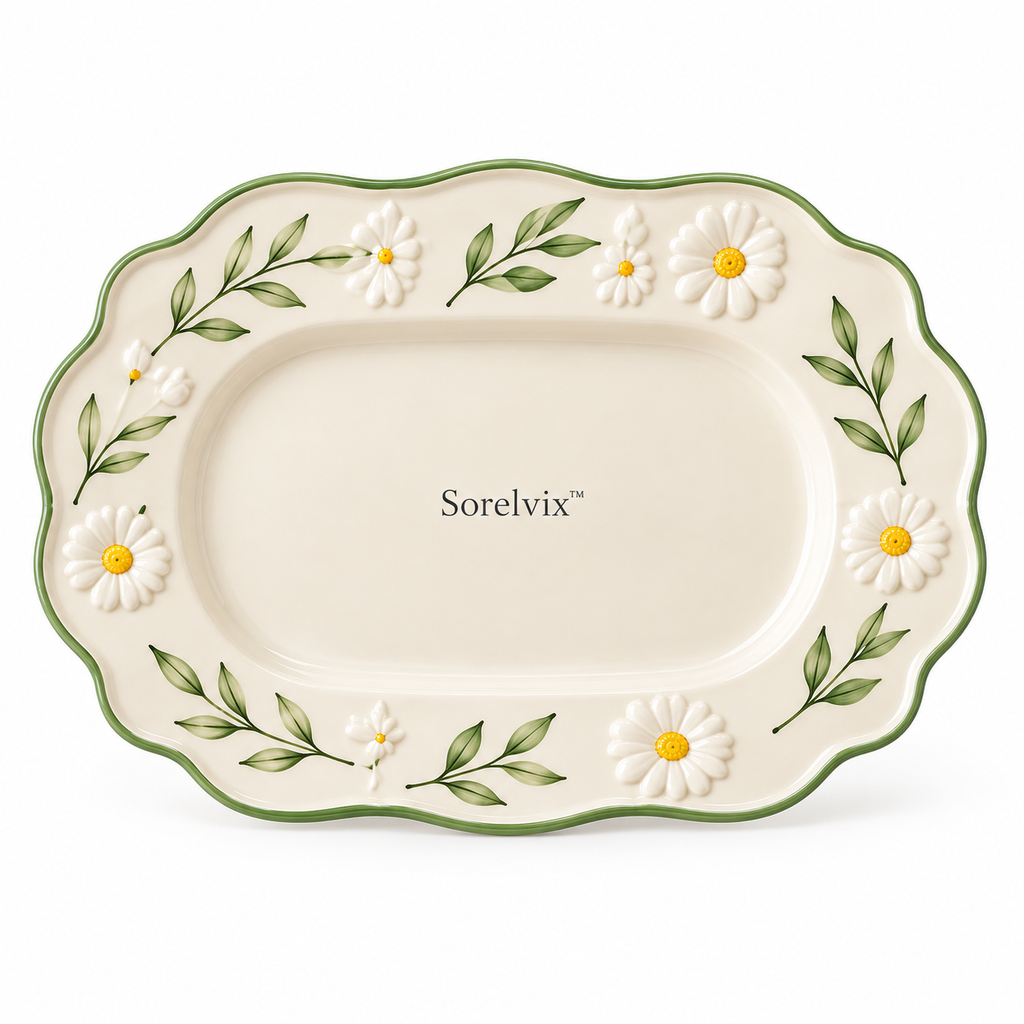 Sorelvix™ Daisy Vine Oval Serving Platter