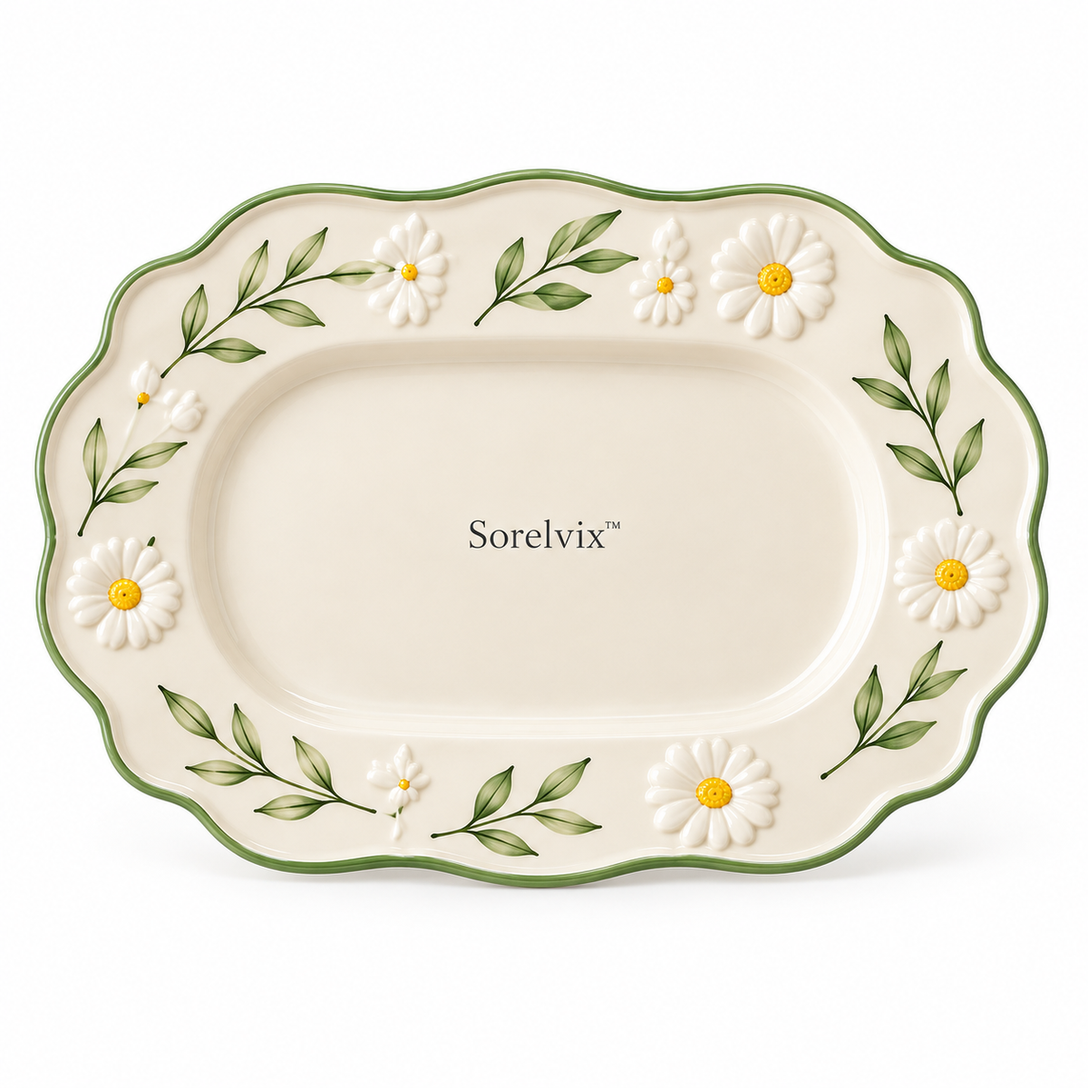 Sorelvix™ Daisy Vine Oval Serving Platter