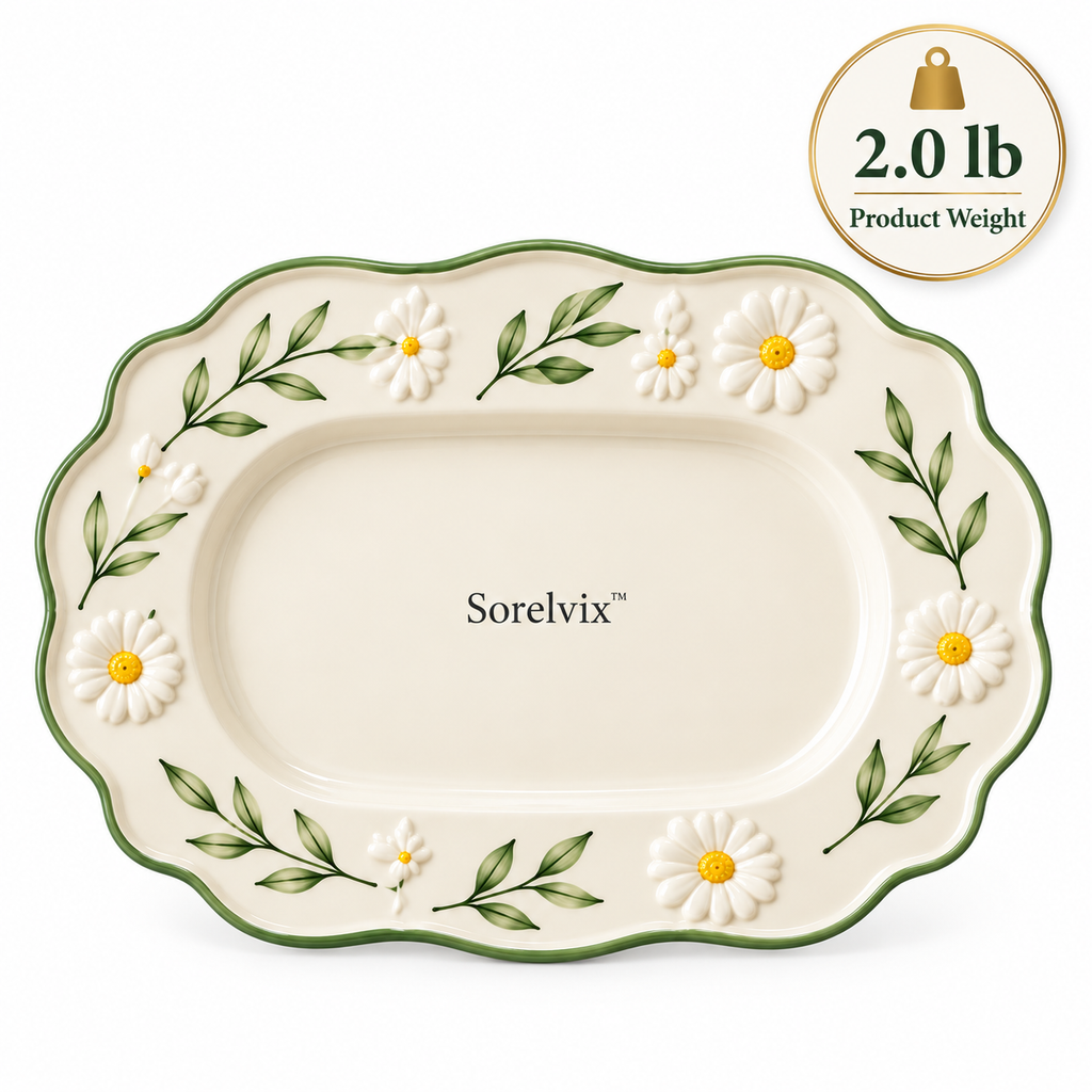 Sorelvix™ Daisy Vine Oval Serving Platter