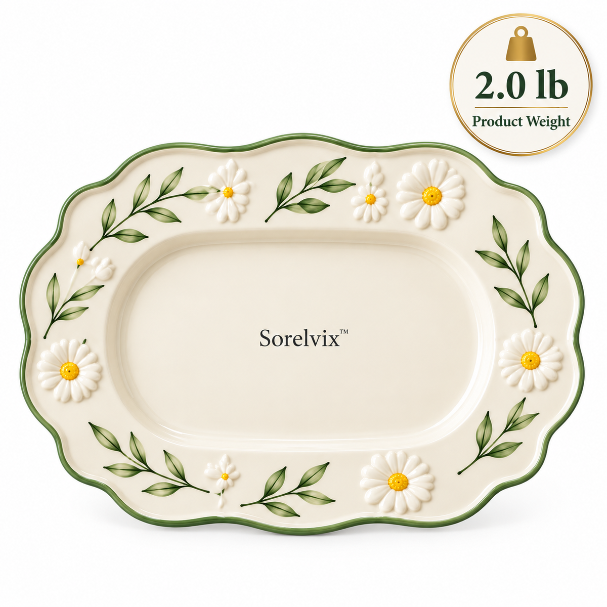 Sorelvix™ Daisy Vine Oval Serving Platter