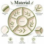 Sorelvix™ Sage Leaf Round Divided Platter