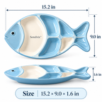 Sorelvix™ Coastal Fish Divided Serving Platter