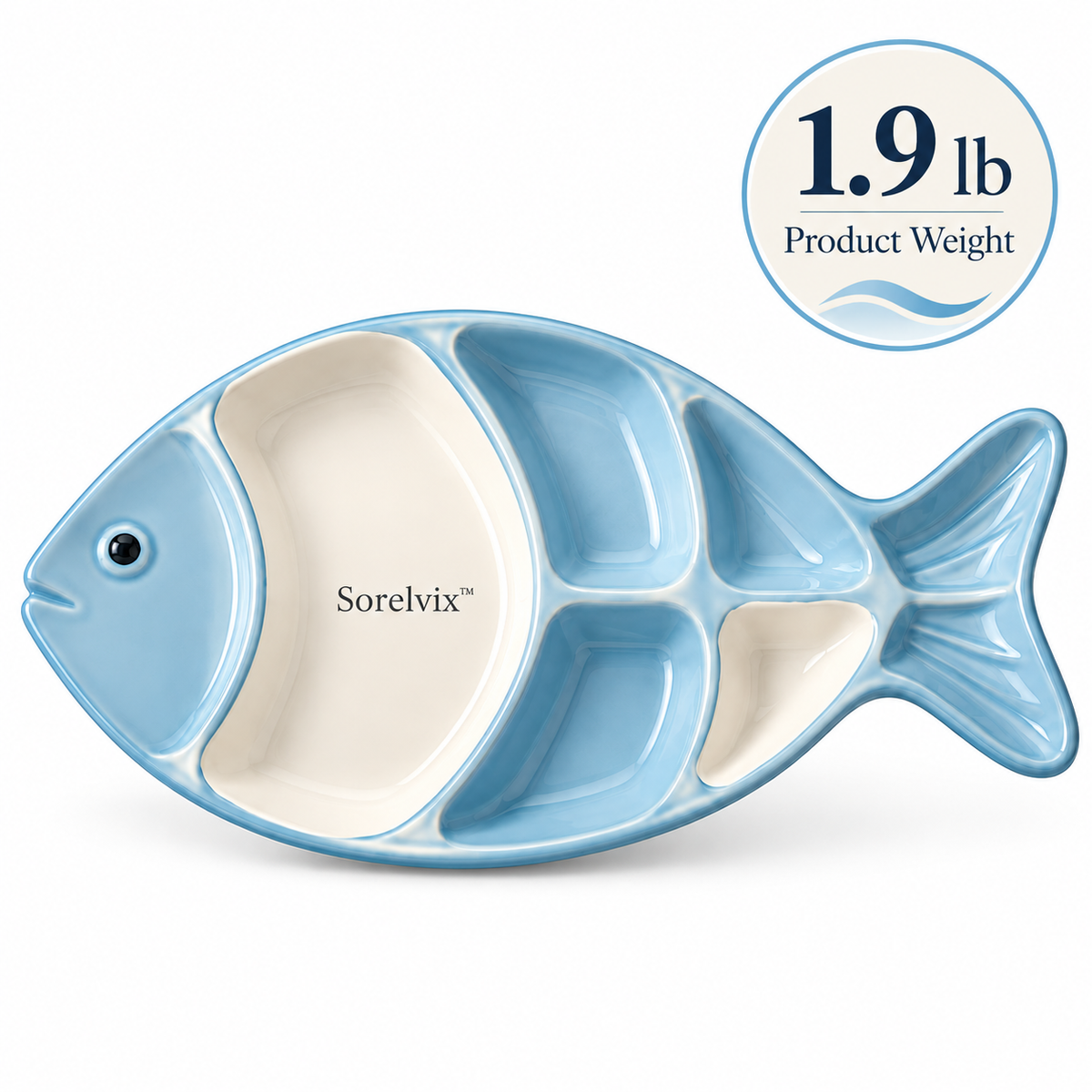 Sorelvix™ Coastal Fish Divided Serving Platter